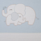 JUEGO DE SÁBANAS CUNA FRANELA ELEFANTE AZUL