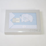 JUEGO DE SÁBANAS CUNA FRANELA ELEFANTE AZUL