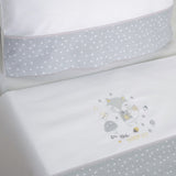 Ensemble de draps pour lit de bébé Forest blanc/gris