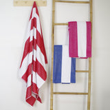 Red striped beach towel
