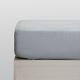 Draps housses en flanelle grise