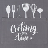 Gray cotton cooking apron 5