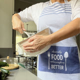 Apron cotton blue stripes 3