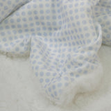 Couverture à pois + peluche lapin bleu