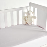 Crib fitted sheet white cotton
