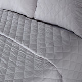 Deluxe gray microfiber quilted bedspread