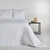 Deluxe white microfiber quilted coverlet