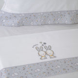 Crib sheet set 291 white/gray