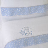 Parure de draps pour berceau girafe corail 378 bco/bleu