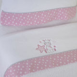 Parure de draps pour berceau girafe corail 378 bco/rose