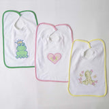 Bavoir en éponge blanc brodé avec appliqué g316 set 3