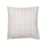 Housse de coussin tricotée en coton à carreaux
