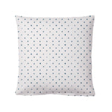 Housse de coussin tricotée en coton brossé bleu