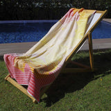 Serviette de plage velours plage rose