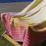 Serviette de plage velours plage rose