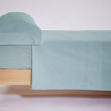 200 thread count percale cotton sheet set acqua