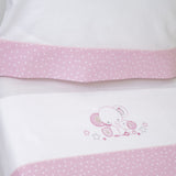 Crib sheet set 084 white/pink