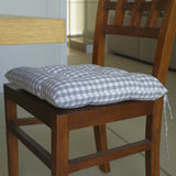 Housse de chaise en coton vichy gris