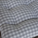 Housse de chaise en coton vichy gris