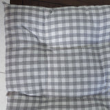 Housse de chaise en coton vichy gris