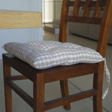 Housse de chaise en coton vichy beige