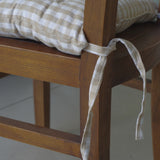 Housse de chaise en coton vichy beige