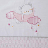 Crib sheet set bear moon 386 white/pink
