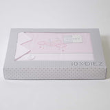 Ensemble de draps pour berceau en flanelle Moon Bear 386 Blanc/Rose