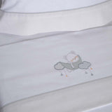 Ensemble de draps pour berceau en flanelle Moon Bear 386 Blanc/Gris