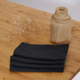 Serviettes en coton charbon de bois pack 4 unités