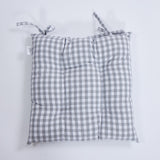 Housse de chaise en coton vichy gris