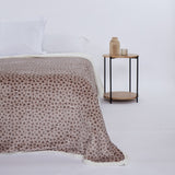 Couverture sherpa beige à imprimé animal