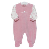 Barboteuse bébé velours rose DA24024