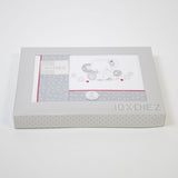 Crib sheet set 084 white/gray