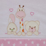 Crib sheet set flannel 068 white/pink