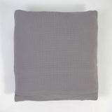 Housse de coussin nid d'abeille en coton gris 214///