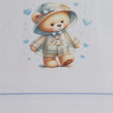 Ensemble de draps pour lit de bébé 449 blanc/bleu