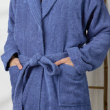 Blue bathrobe