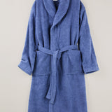Blue bathrobe