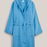 Peignoir adulte en microfibre bleu