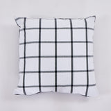 Housse de coussin en coton 45x45 à carreaux anthracite