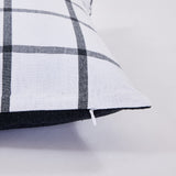 Housse de coussin en coton 45x45 à carreaux anthracite