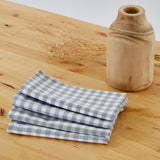 Cotton gingham gray napkins, pack of 4 units