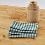 Serviettes en coton à carreaux vichy verts, paquet de 4