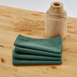 Green cotton napkins, pack of 4