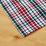 Serviettes en coton à carreaux verts et rouges, paquet de 4