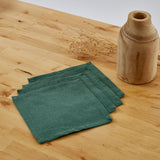 Green cotton napkins, pack of 4