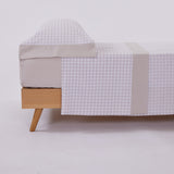 Ensemble de draps à carreaux vichy beige