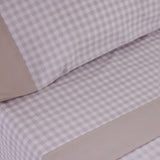 Ensemble de draps à carreaux vichy beige