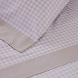 Ensemble de draps à carreaux vichy beige
